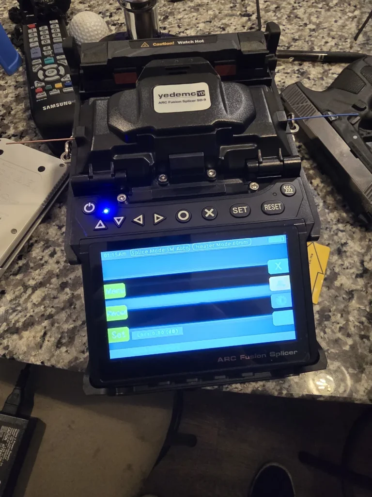WiredOptics fiber testing equipment validating a commercial optical link for a Bowling Green network project