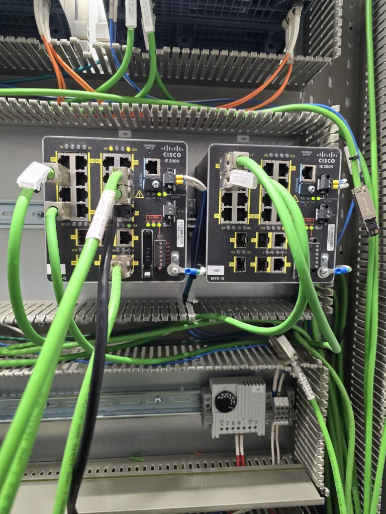 Organized network switch cabling completed by WiredOptics for a Hendersonville business network example